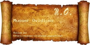 Musser Ovidiusz névjegykártya